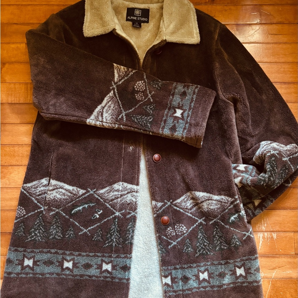 Alpine Studio Fleece Cozy Mountain & Forest Coat